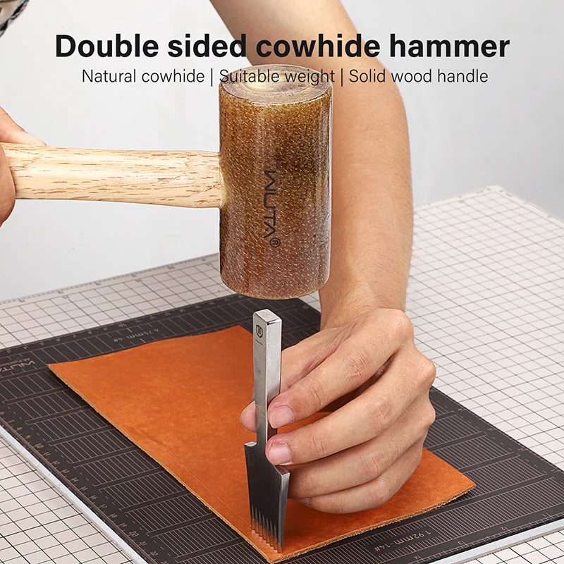 WUTA Rawhide Head Mallet Leather Craft Hammer For Jewelry Making