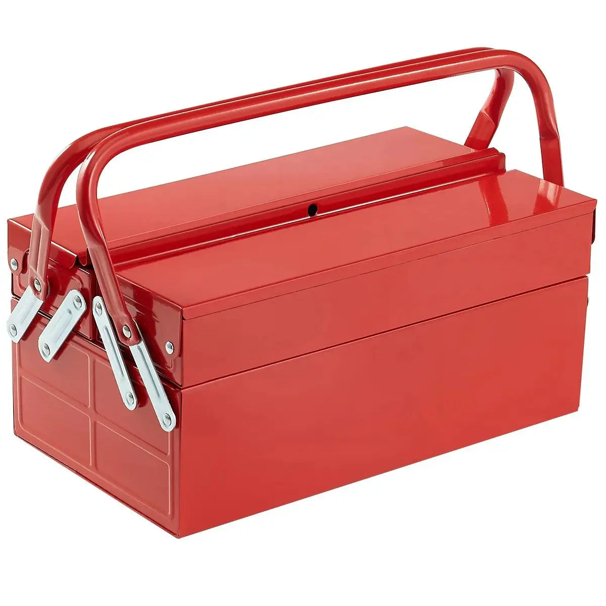 SucceBuy Metal Cantilever Toolbox Two Tier Three Tray With Handle And Lock