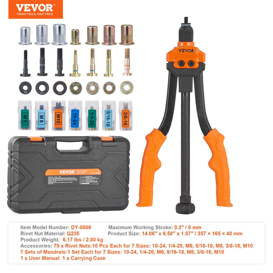 SucceBuy Rivet Nut Tool Kit With Mandrels Carrying Case