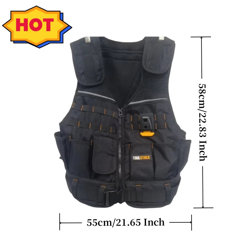 Toolstack Tactical Vest With Multi Pocket Utility For Outdoor Training
