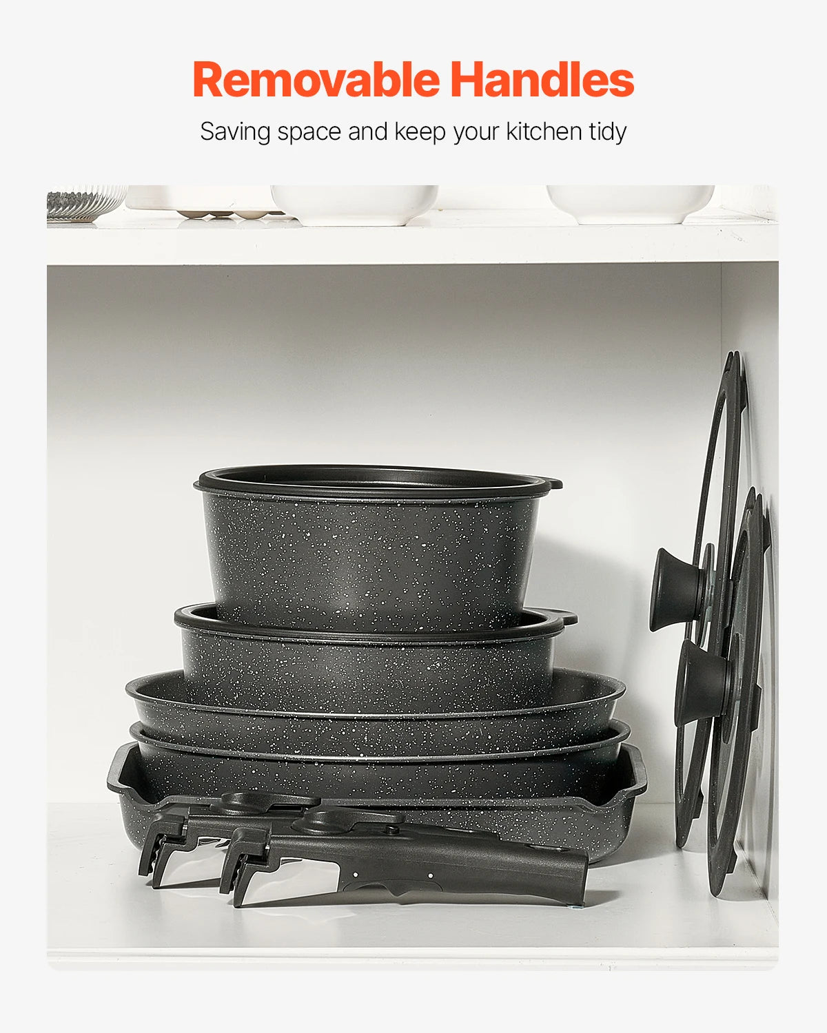 Vevor Nonstick Induction Cookware Set With Tempered Glass Lid