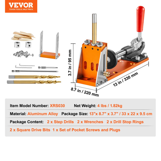 SucceBuy Pocket Hole Jig Kit XRS030 Adjustable Drill Guide