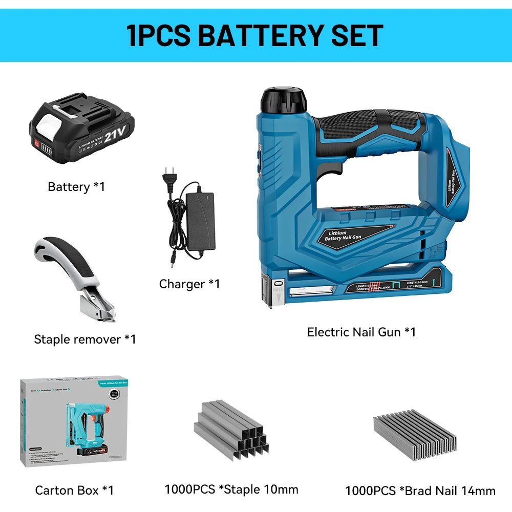 YEARTOP 2in1 Electric Nailer And Stapler Cordless Framing Tool