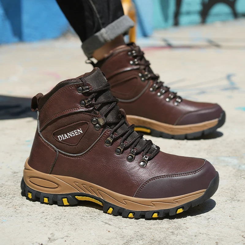 VEIGAR Waterproof Leather Safety Boots For Men Indestructible AntiPuncture