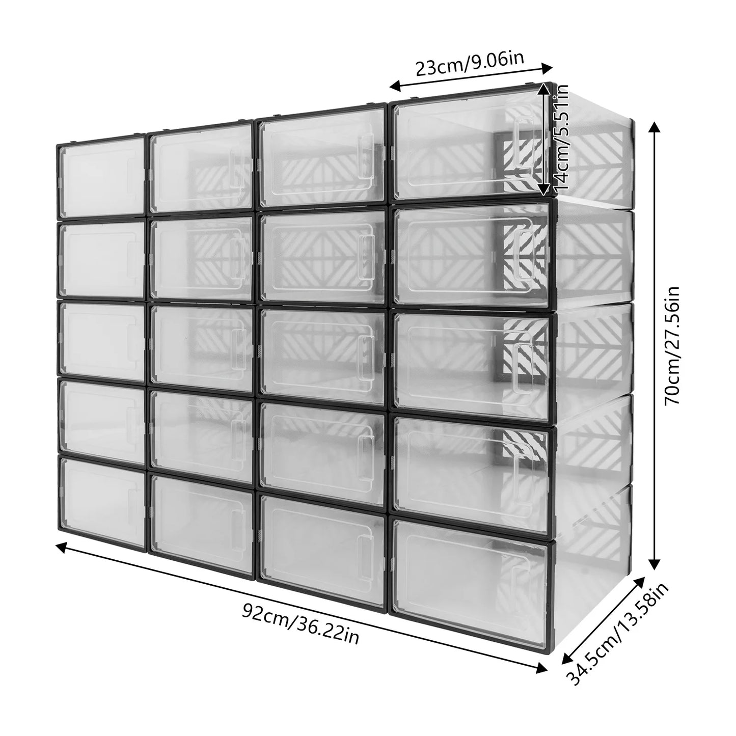 Transparent Shoe Storage Box Organizer Moisture Proof