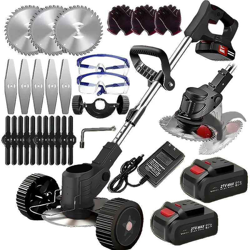 Wireless Portable Weed Trimmer With Dual Battery For Lawn Care