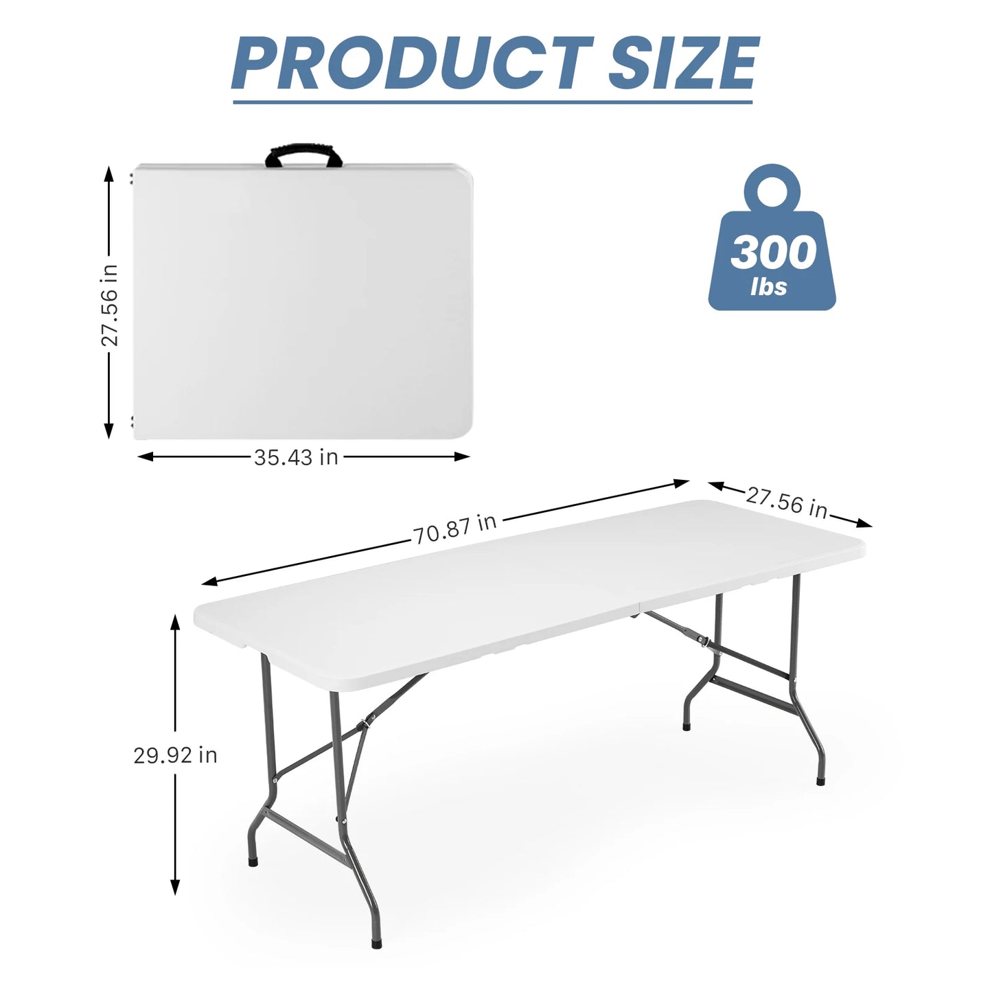 JHK Portable Folding Camping Table Heavy Duty Foldable With Handle