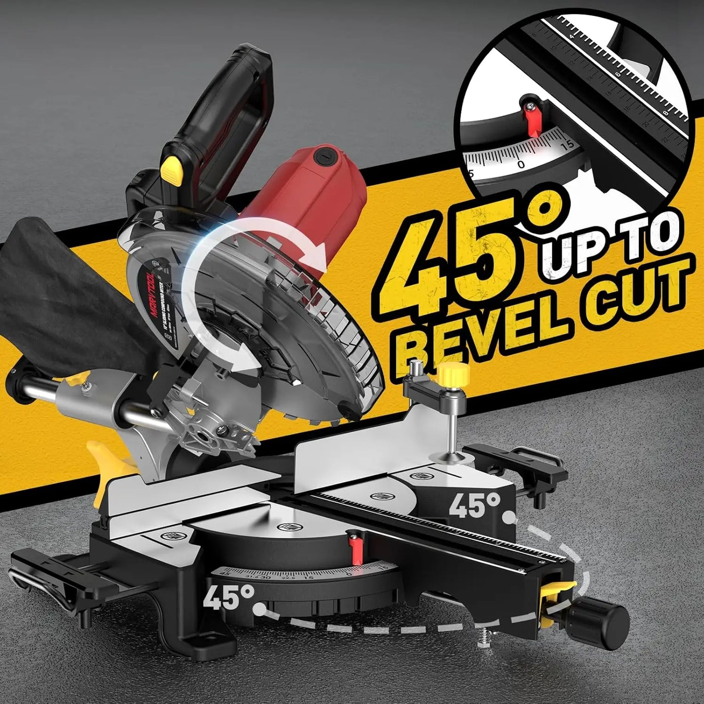 Marvtool Compound Sliding Miter Saw 5 Amp 0 To 45 Bevel