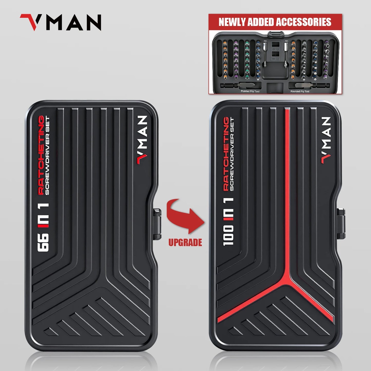 Vman 100in1 Multifunction Ratchet Screwdriver Set With Magnetic Bits