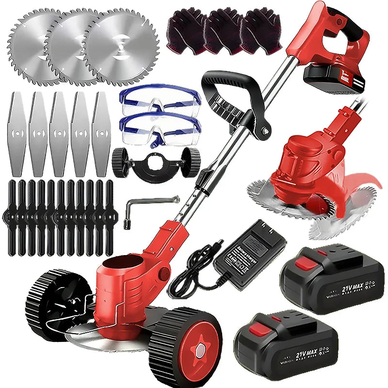 Wireless Portable Weed Trimmer With Dual Battery For Lawn Care