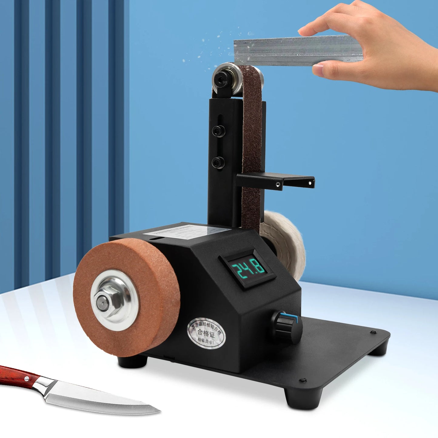CNCEST 350W Mini Belt Sander for Knife Making and Sharpening