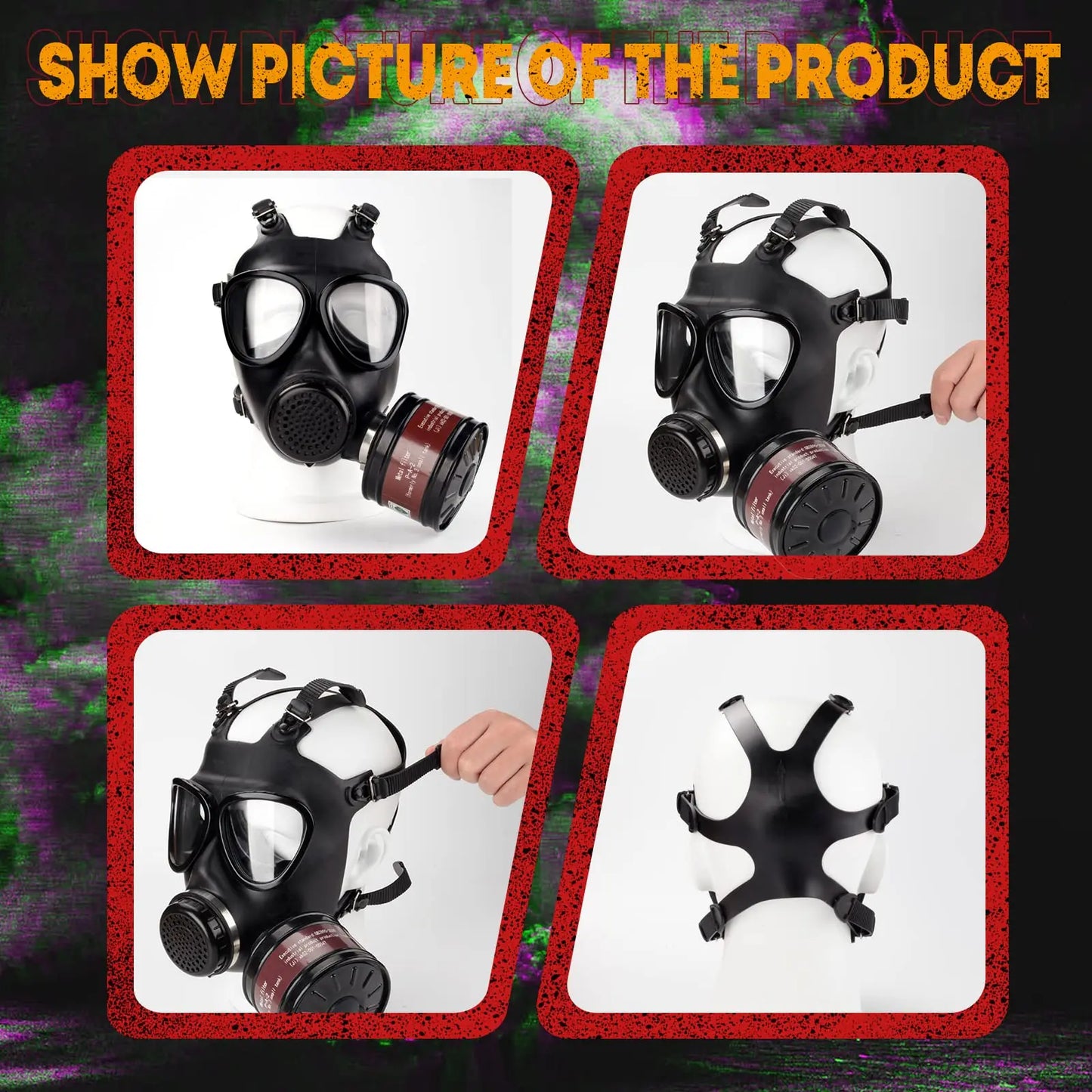 Full Face Gas Mask With Activated Carbon Filter For Protection