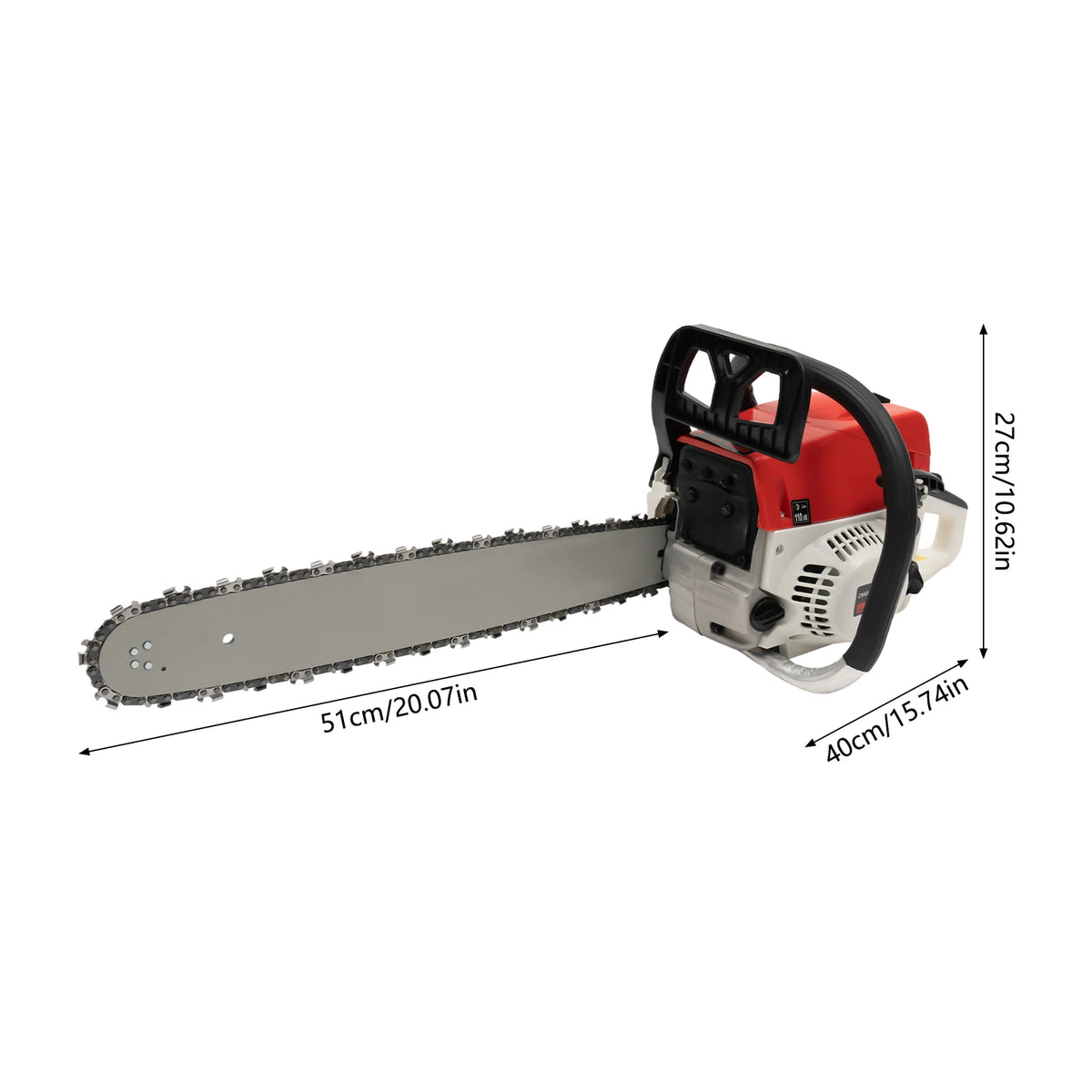Gasoline Chainsaw for Heavy Duty Cutting with Included Tool Bag