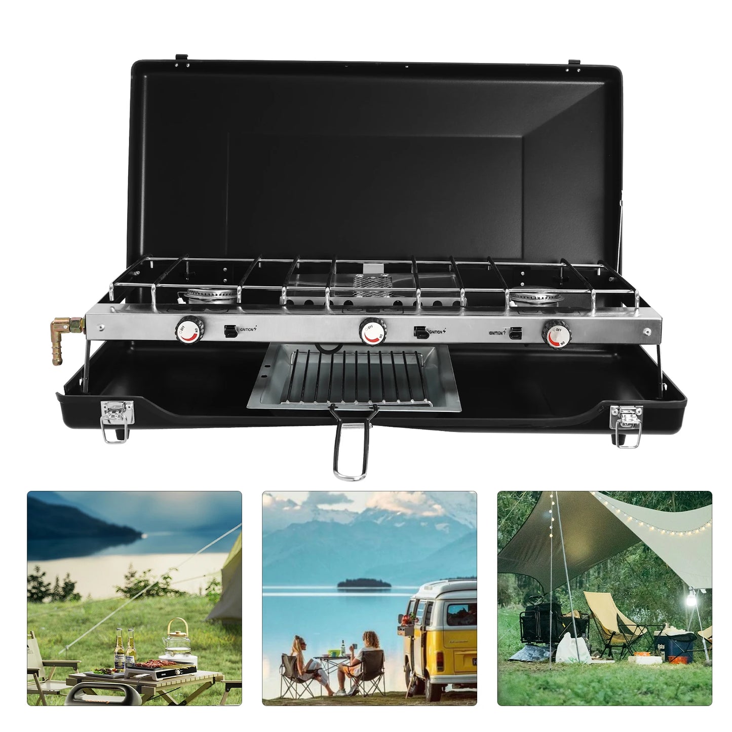 Portable 4.5kW Gas Camping Stove For Camping Grilling And Picnics