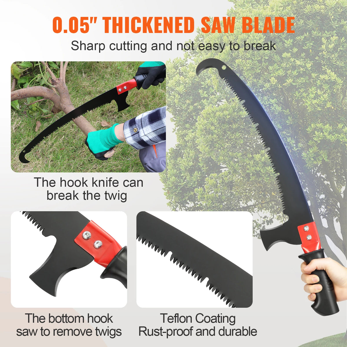 SucceBuy Extendable Manual Pole Saw for Tree and Branch Pruning
