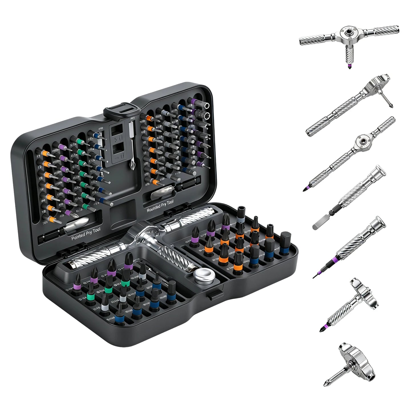 Vman 100in1 Multifunction Ratchet Screwdriver Set With Magnetic Bits