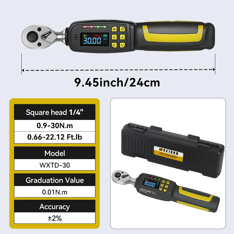 Waxtron Digital Torque Wrench With Two Percent Accuracy For Auto