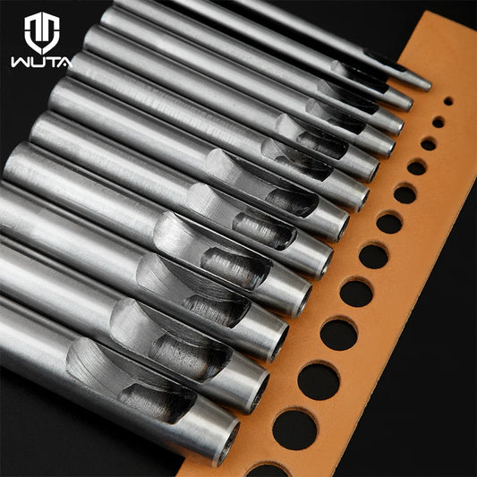 Hollow Punch Set Round Hole Punch Tool For Leather Craft Carbon Steel