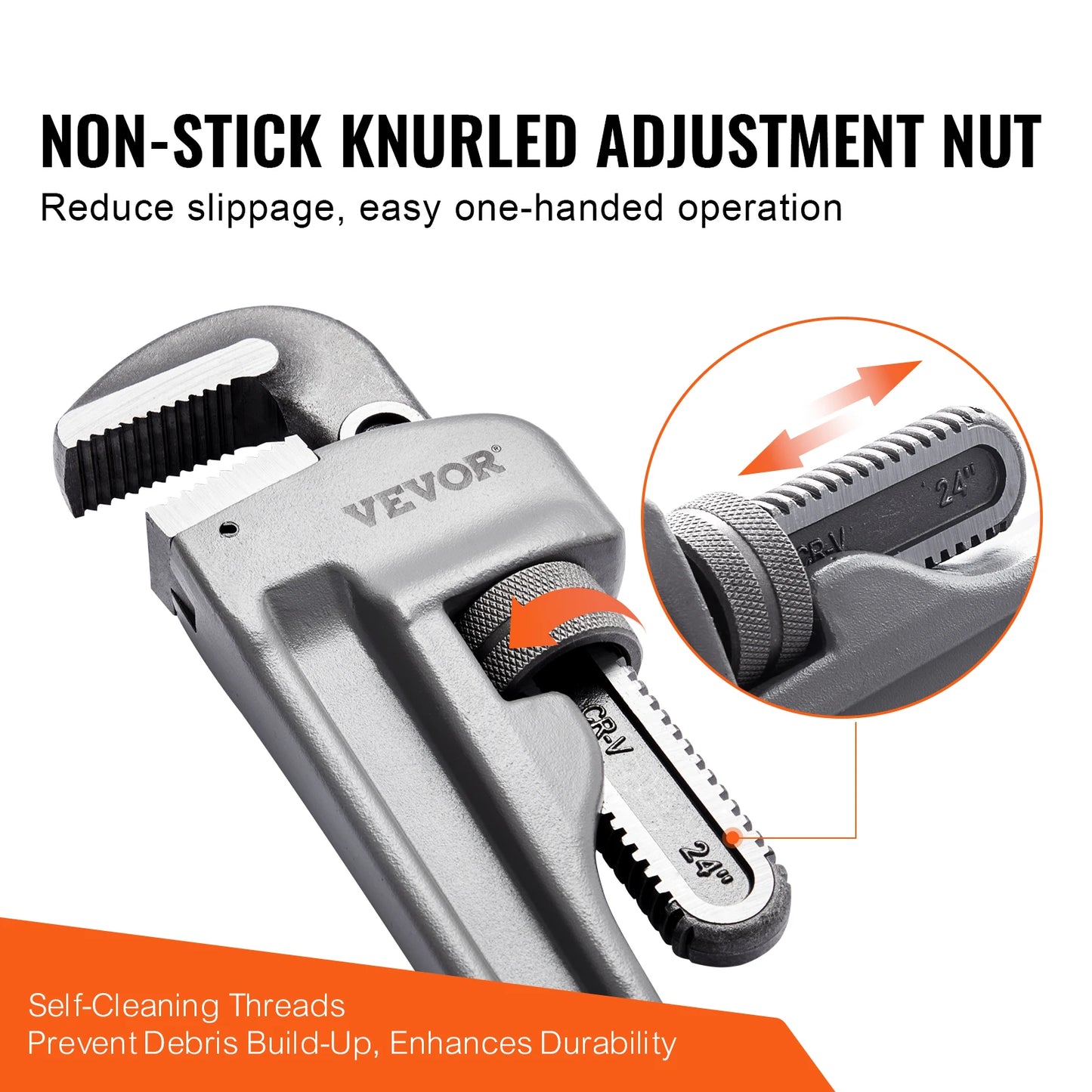 SucceBuy Aluminum Pipe Wrench Adjustable Straight Plumbing Tool