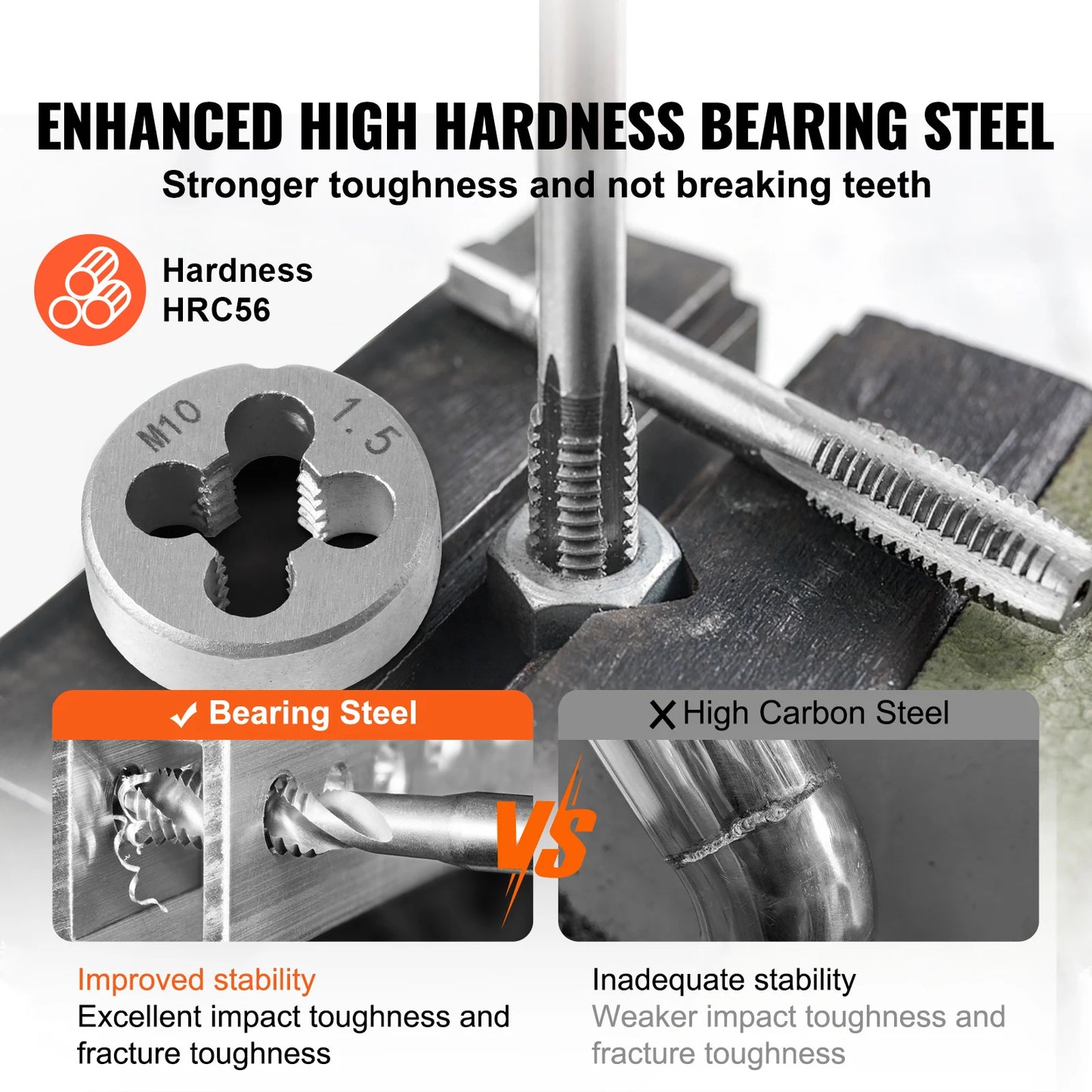 SucceBuy Bearing Tap And Die Set Metric SAE Taps Dies
