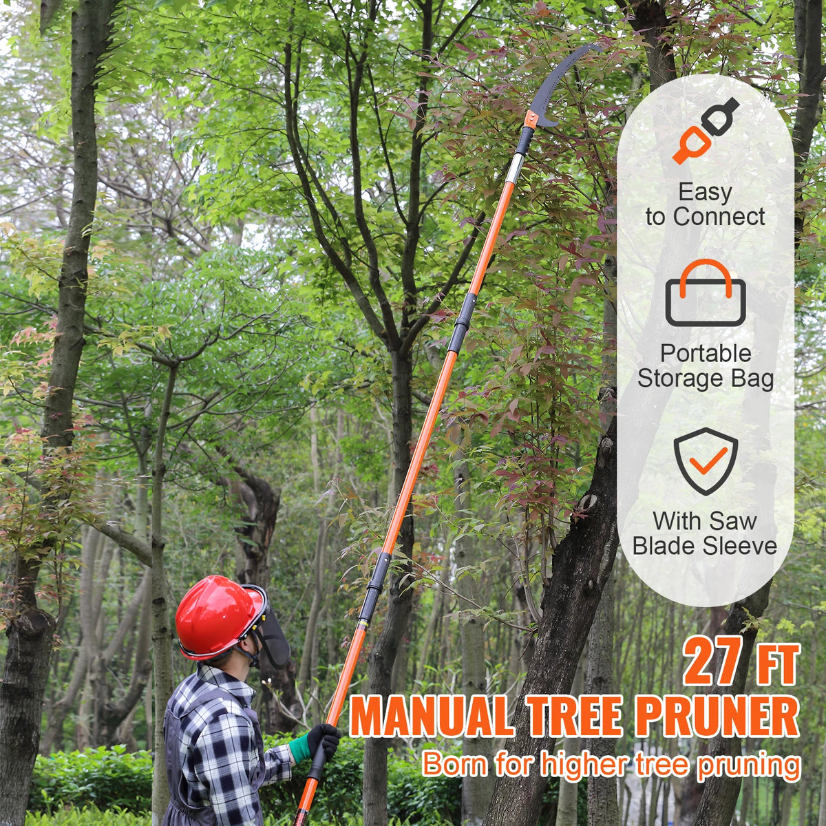 SucceBuy Extendable Manual Pole Saw for Tree and Branch Pruning