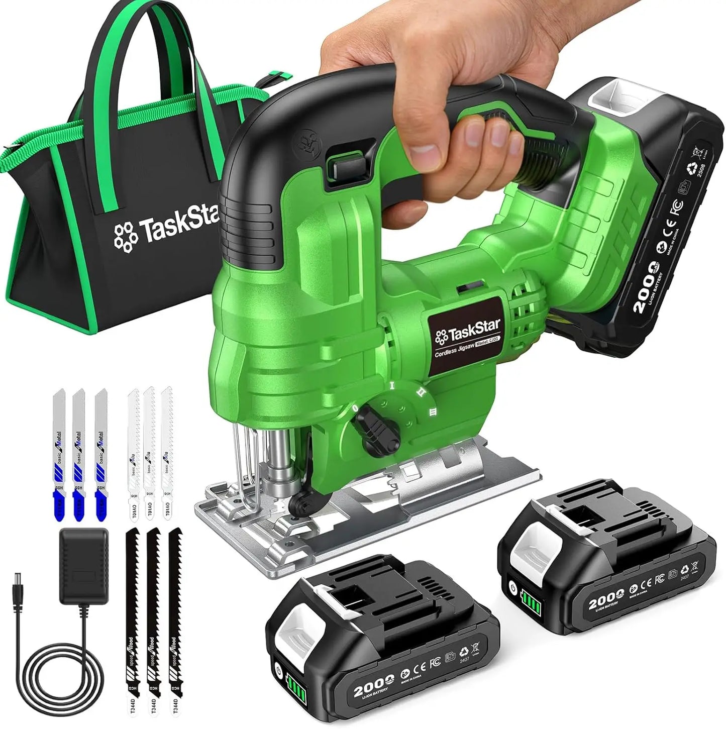 Taskstar Cordless Jig Saw And Brushless Angle Grinder Tool Set