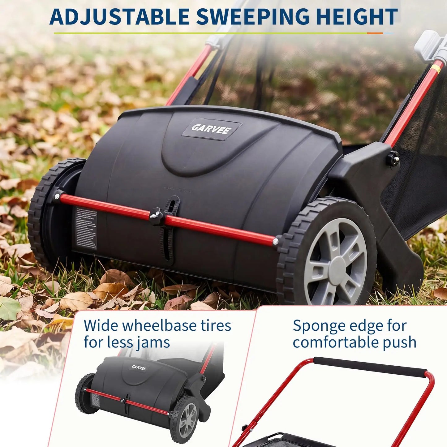 Studyset Manual Push Lawn Sweeper 4 Brushes Large Collector