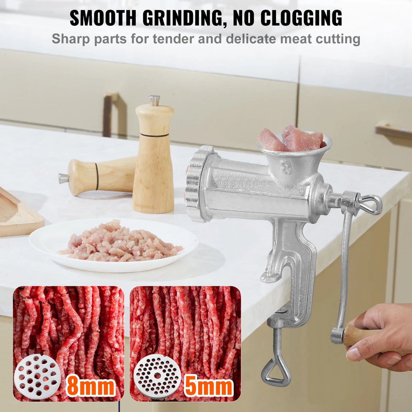 SucceBuy Manual Meat Grinder Cast Iron Clamp Sausage Maker