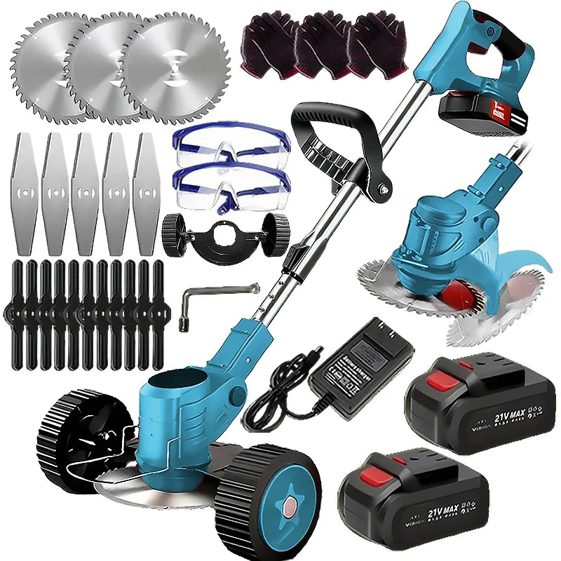 Wireless Portable Weed Trimmer With Dual Battery For Lawn Care