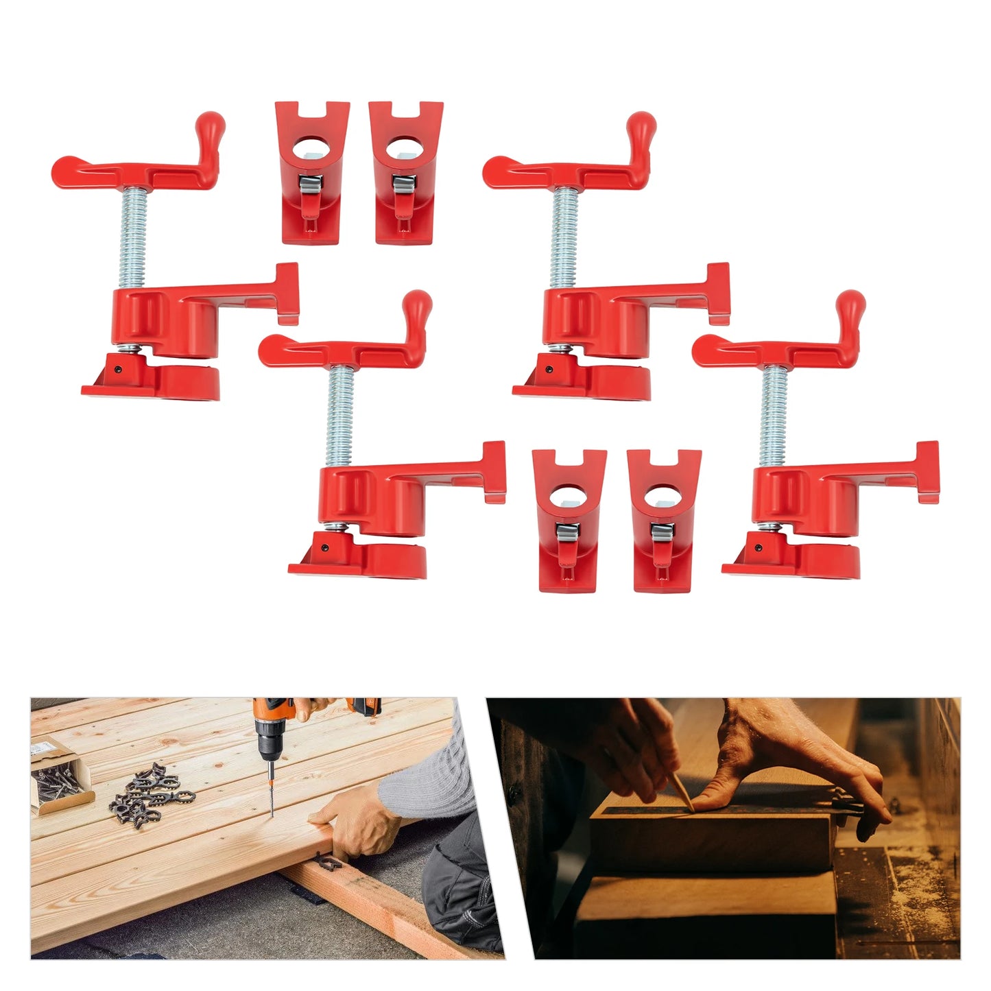 PRO Cast Iron Wood Gluing Pipe Clamp Set 4 Pack