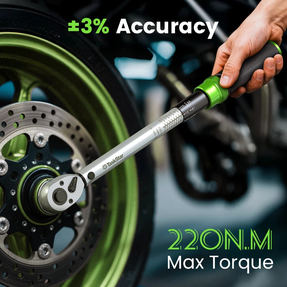 3 Piece Dual Scale Torque Wrench Set With Click Mechanism