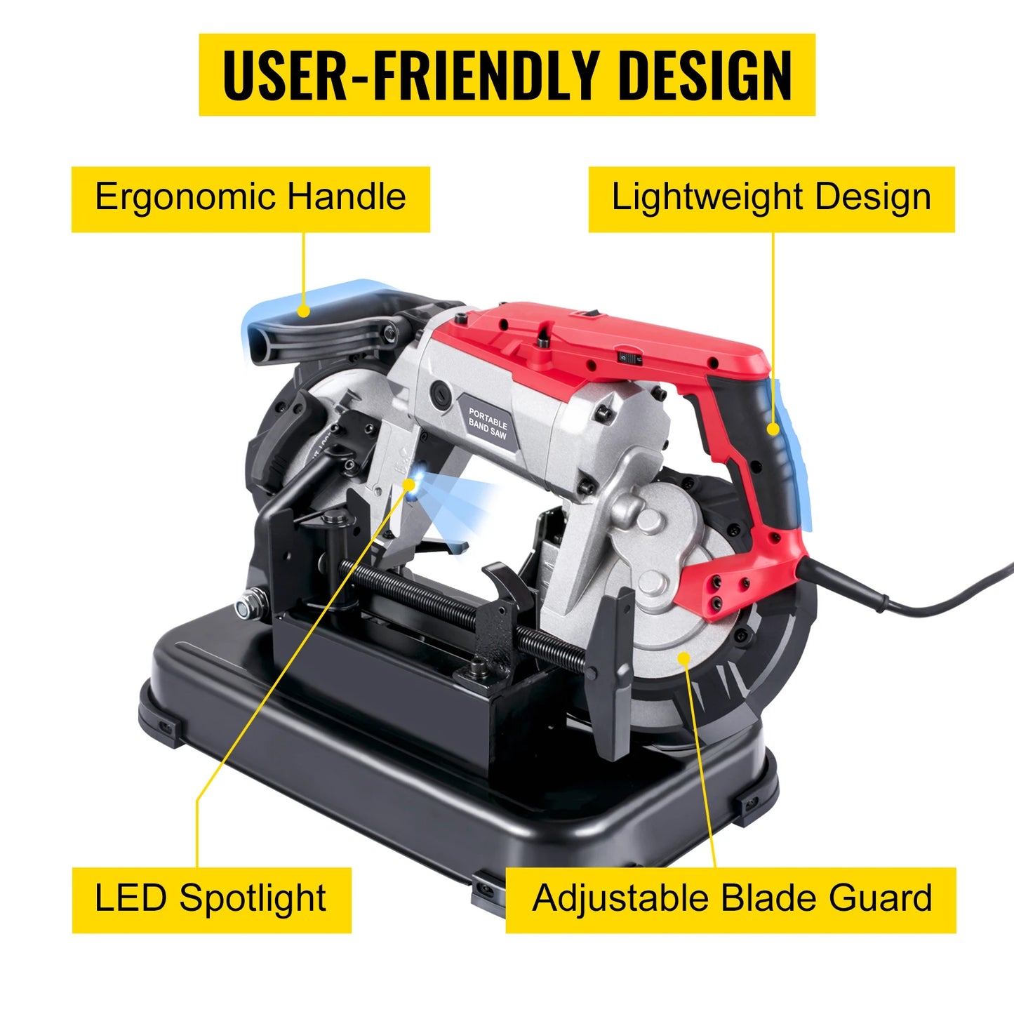 SucceBuy Portable Band Saw Cordless Variable Speed 10 Amp