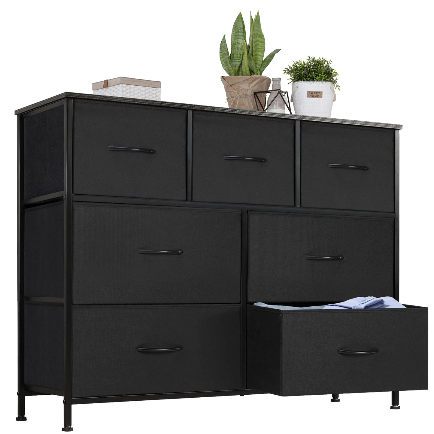 JHK Dresser With Seven Fabric Drawers For Bedroom Living Room