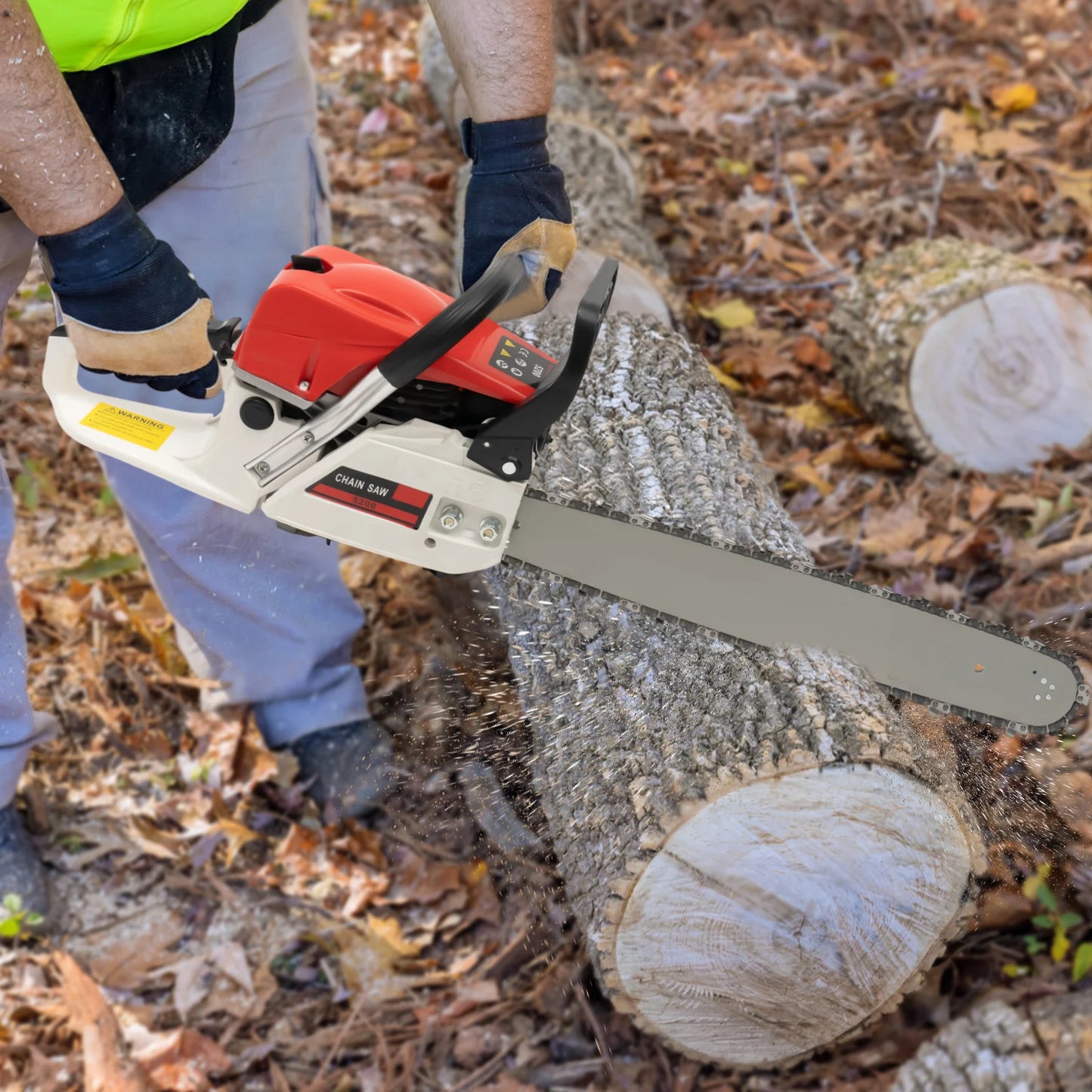 Gasoline Chainsaw With 52cc Engine For Heavy Duty Cutting