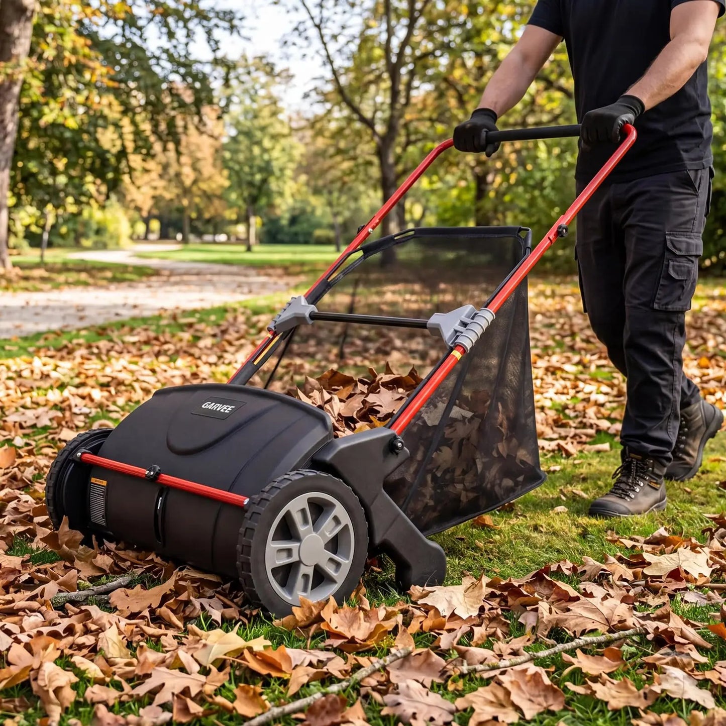 Studyset Manual Push Lawn Sweeper 4 Brushes Large Collector