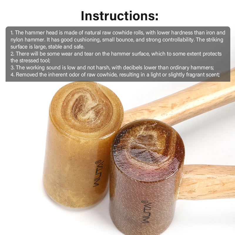 WUTA Rawhide Head Mallet Leather Craft Hammer For Jewelry Making