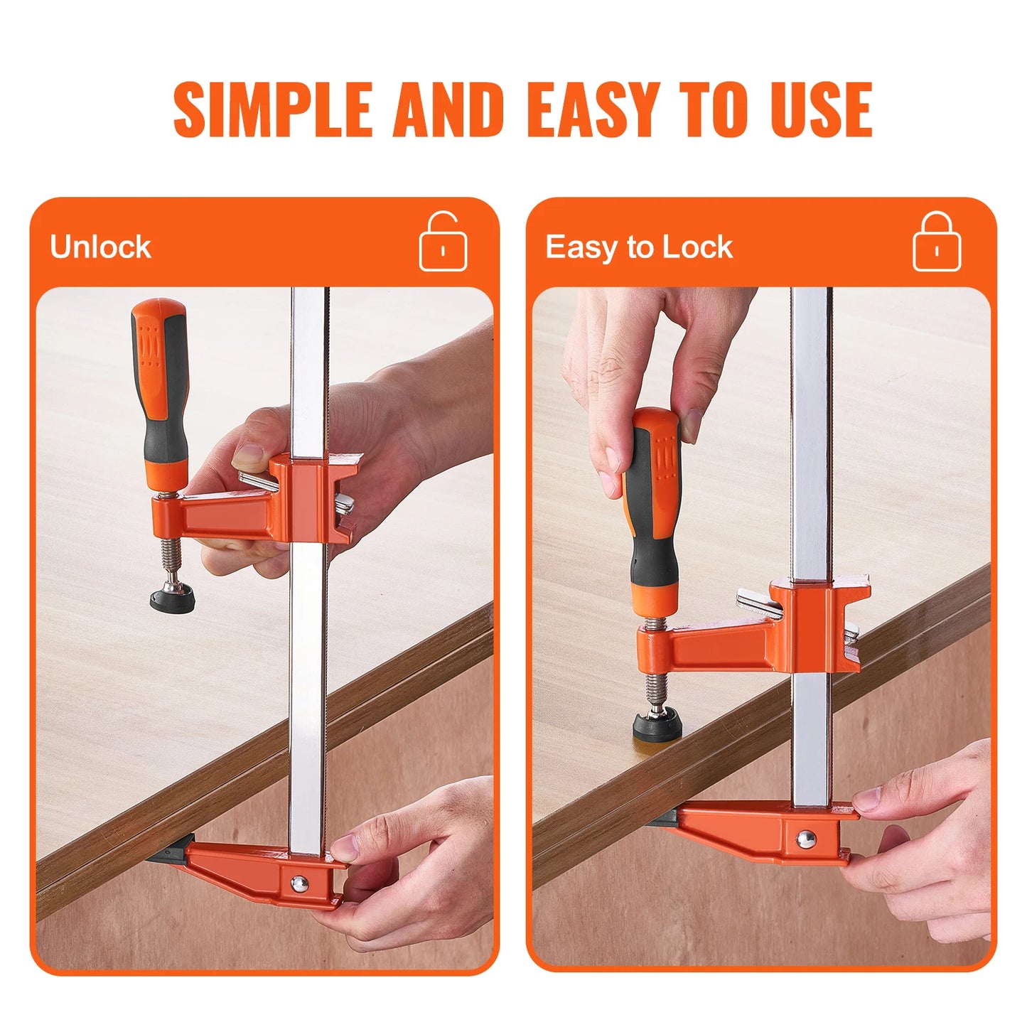 Succebuy 2-Pack Woodworking F Clamps With Heavy Load Capacity