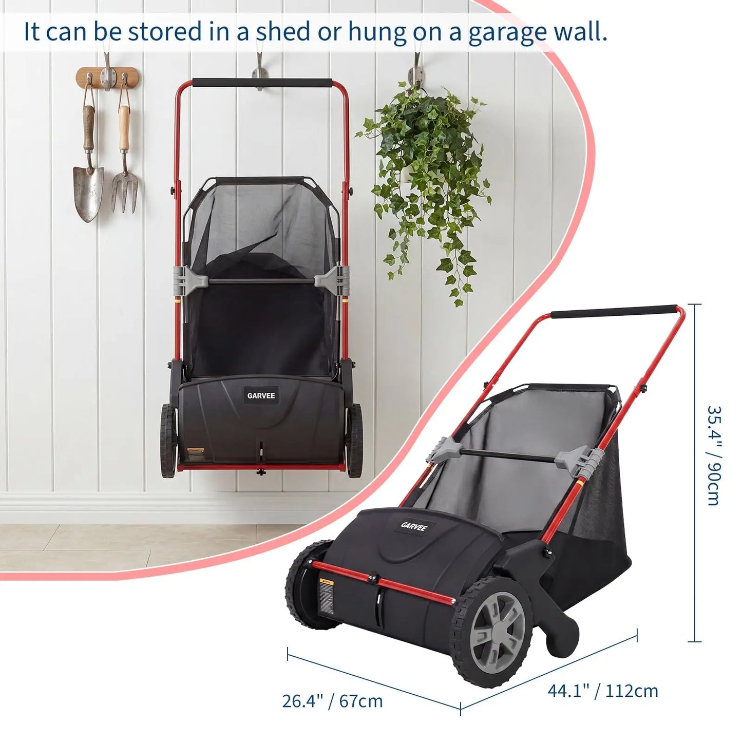 Studyset Manual Push Lawn Sweeper 4 Brushes Large Collector