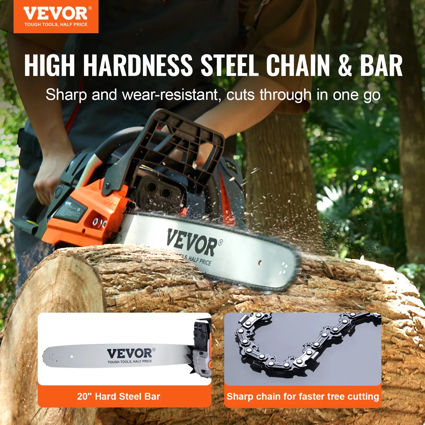 Succebuy Gas Chainsaw For Tree Wood Cutting Heavy Duty