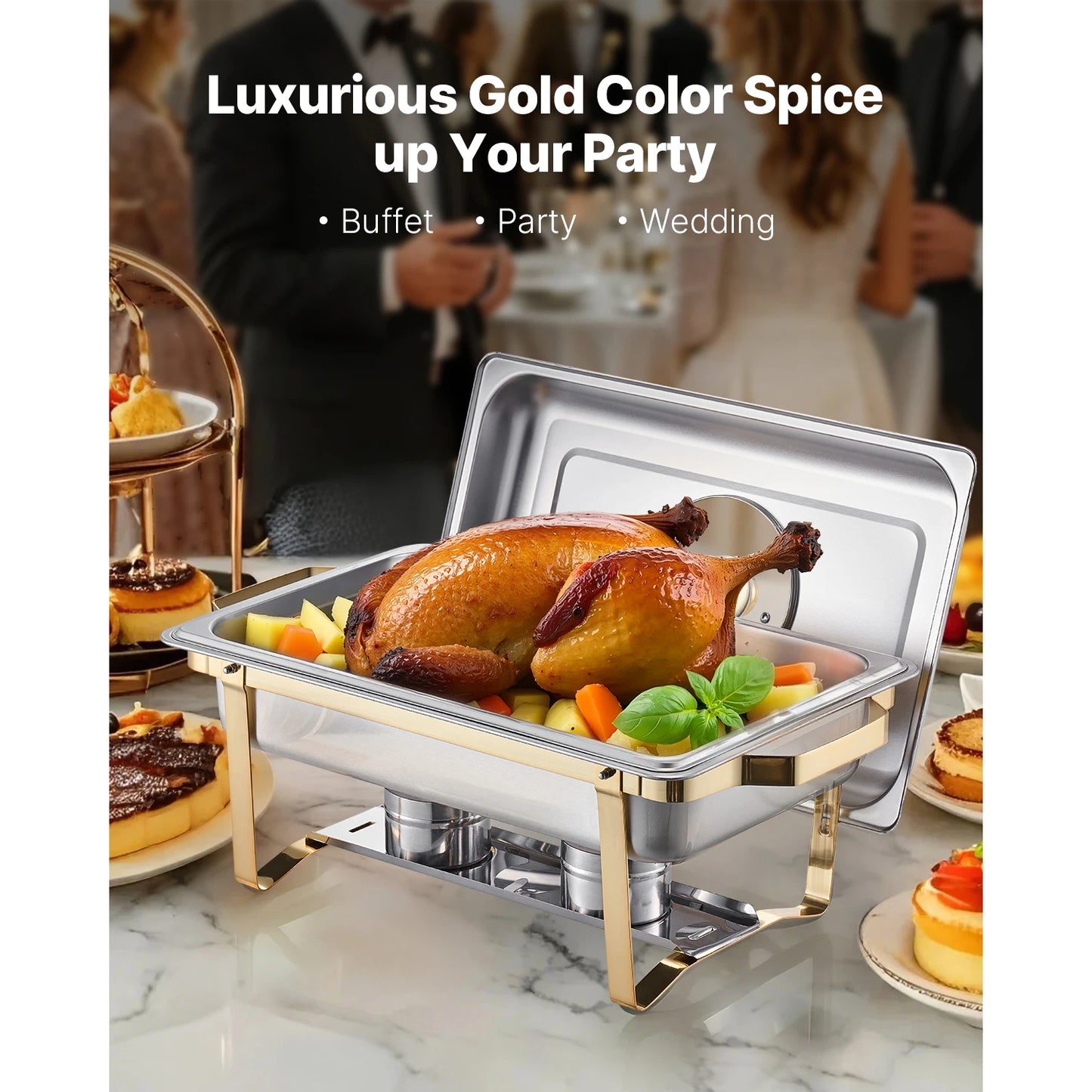 SucceBuy Stainless Steel Chafing Dish Buffet Catering Warmer Set