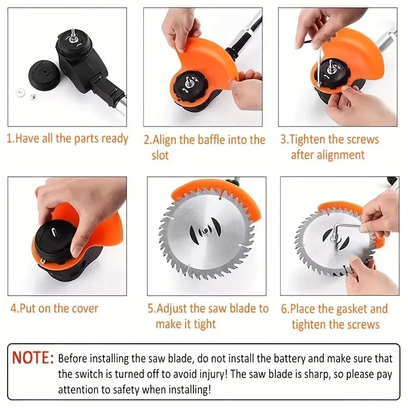 Wireless Portable Weed Trimmer With Dual Battery For Lawn Care
