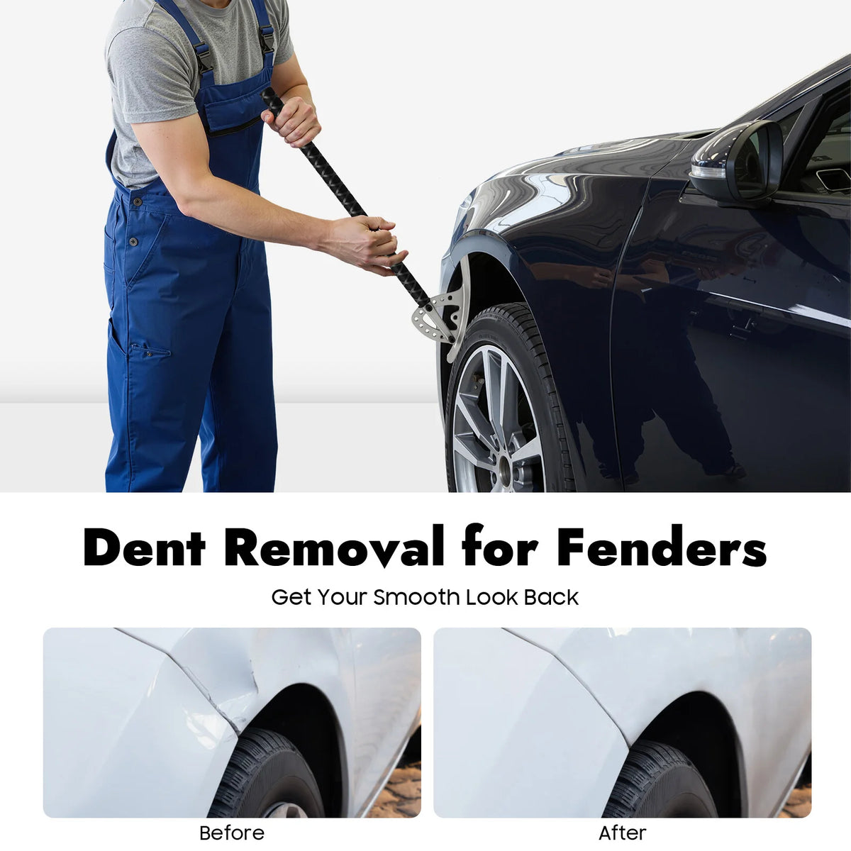 Bymaocar Adjustable Car Fender Repair Tool Kit for Dent Removal