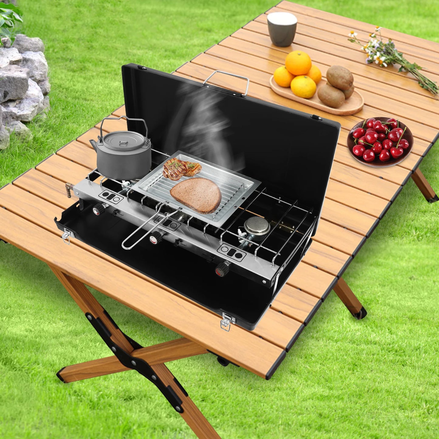 Portable 4.5kW Gas Camping Stove For Camping Grilling And Picnics