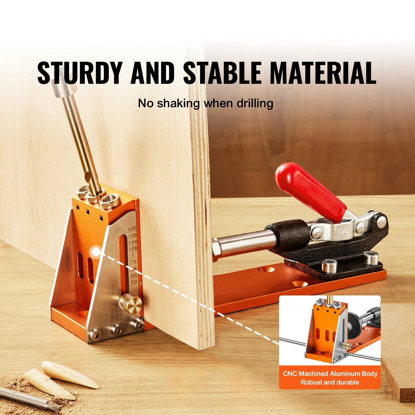 SucceBuy Pocket Hole Jig Kit XRS030 Adjustable Drill Guide