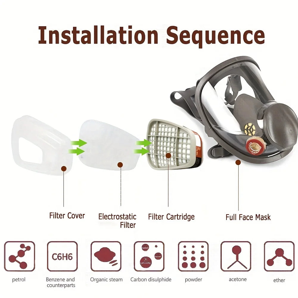 6800 Full Face Respirator for Paint Woodworking and Dust Protection