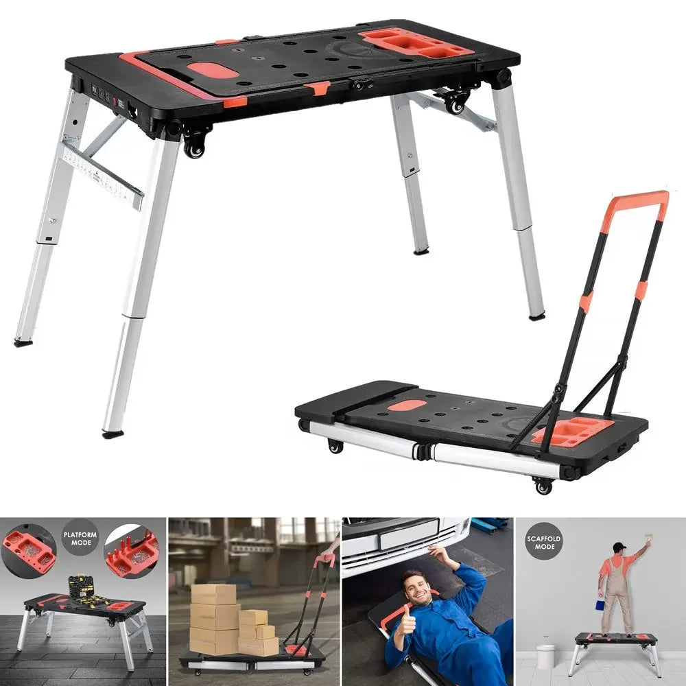 7 In 1 Portable Folding Workbench Sawhorse Table 440 Lbs Capacity