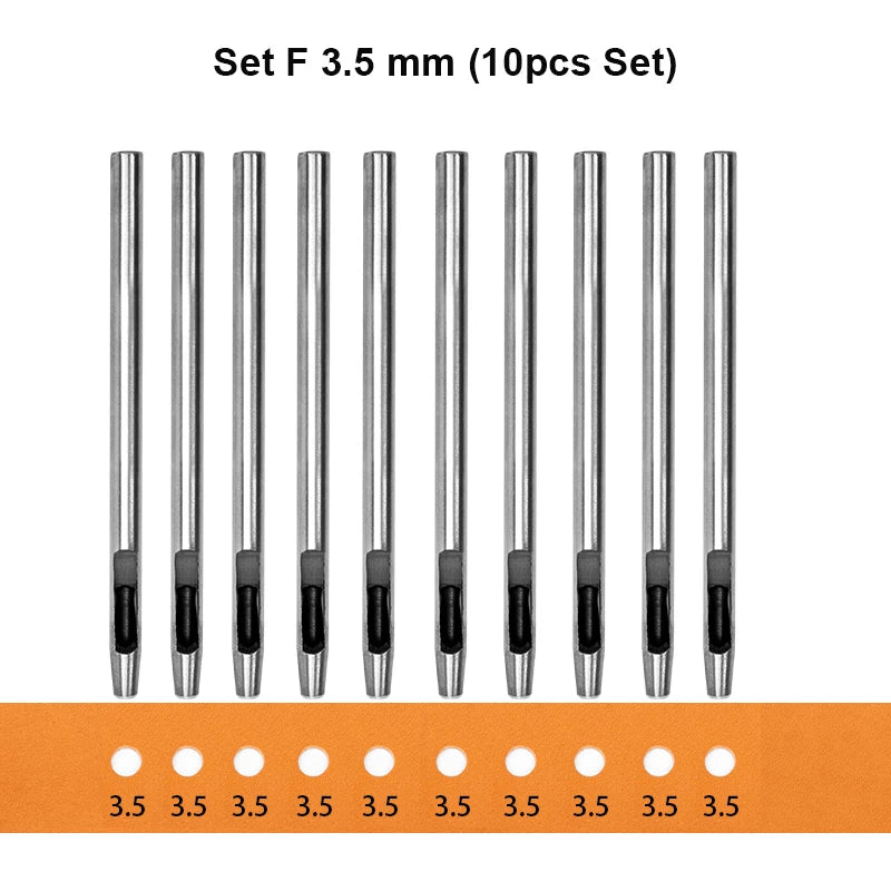 Hollow Punch Set Round Hole Punch Tool For Leather Craft Carbon Steel