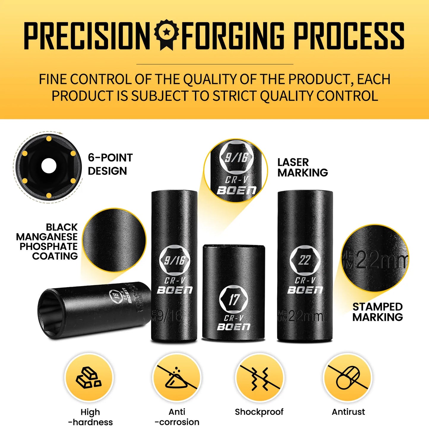 Impact Socket Set, 57-Piece SAE And Metric With Ratchet
