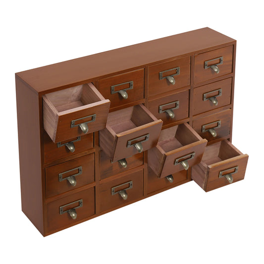 4-Pack Brown 64-Drawer Storage Cabinet With Label Holders