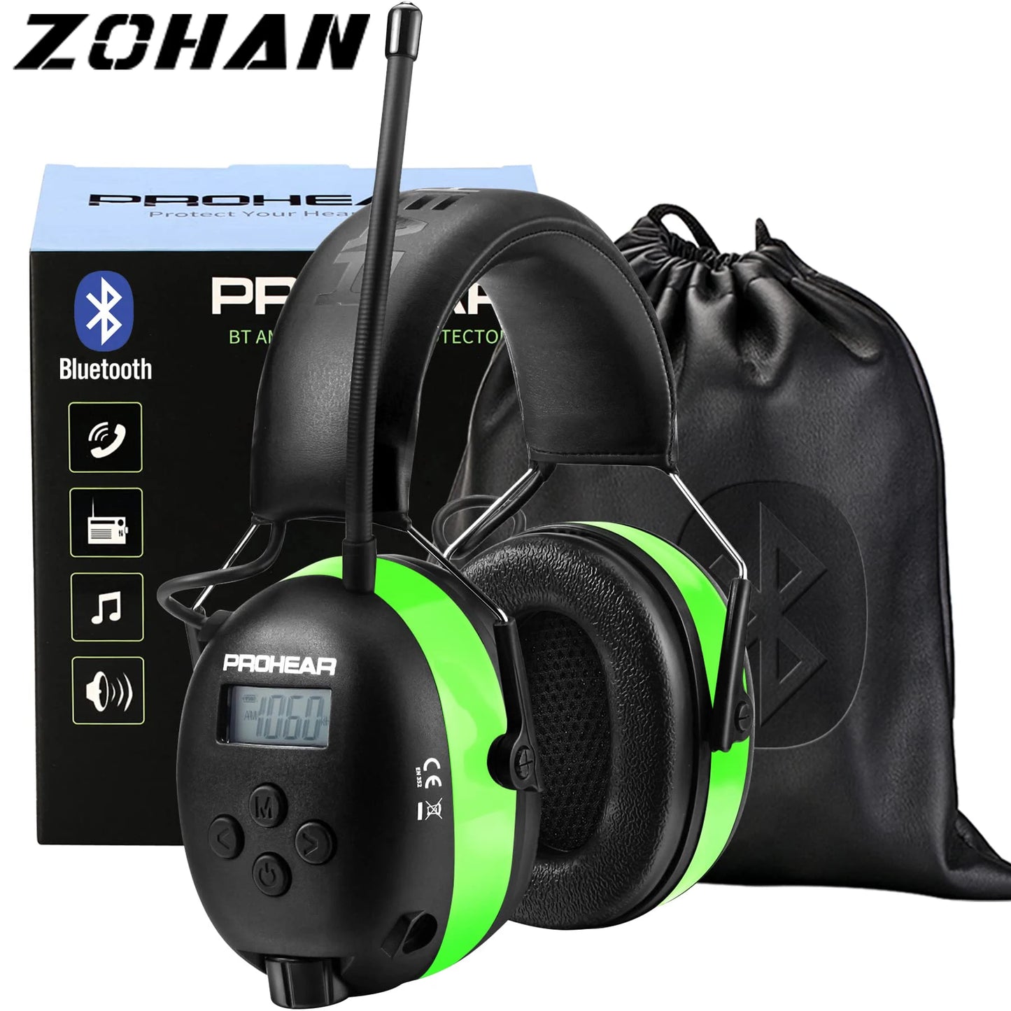 ZOHAN Bluetooth Earmuffs Pro Hearing Protection With Noise Reduction